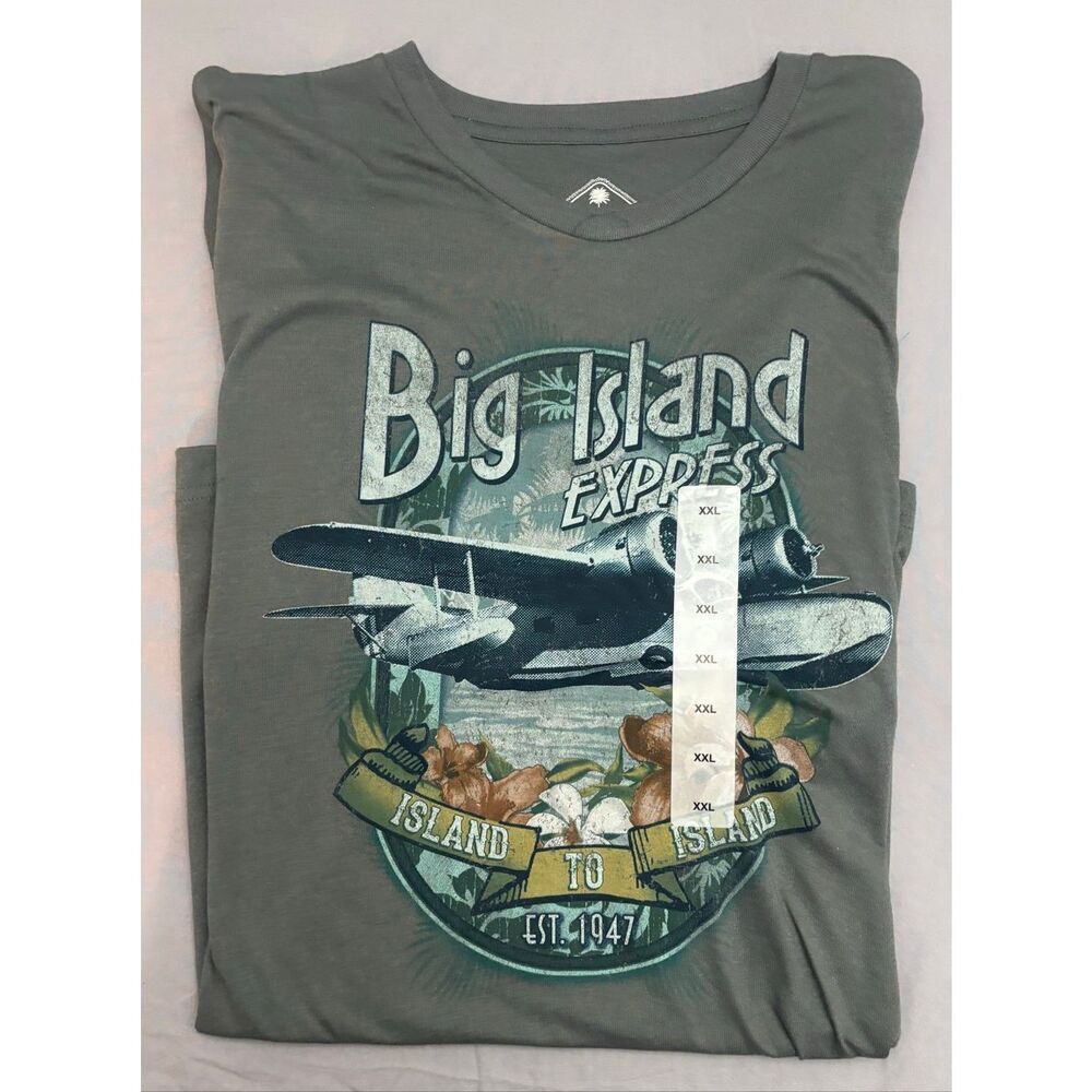 Brand New T Shirt Size 2XL Airplane Paradise Collection Green